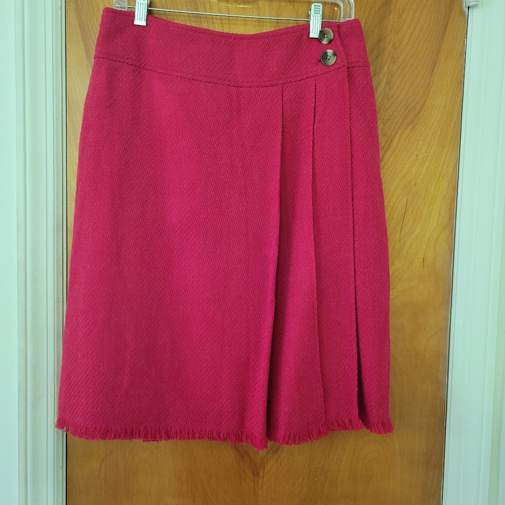 Issac Mizrahi for Target Red Kilt with Fringed Hem - Size 10